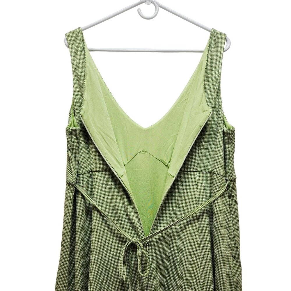 Roschico Green Sleeveless Midi Dress  Tie Back & V-Neckline Size 4XL EcoSoft - Picture 6 of 6
